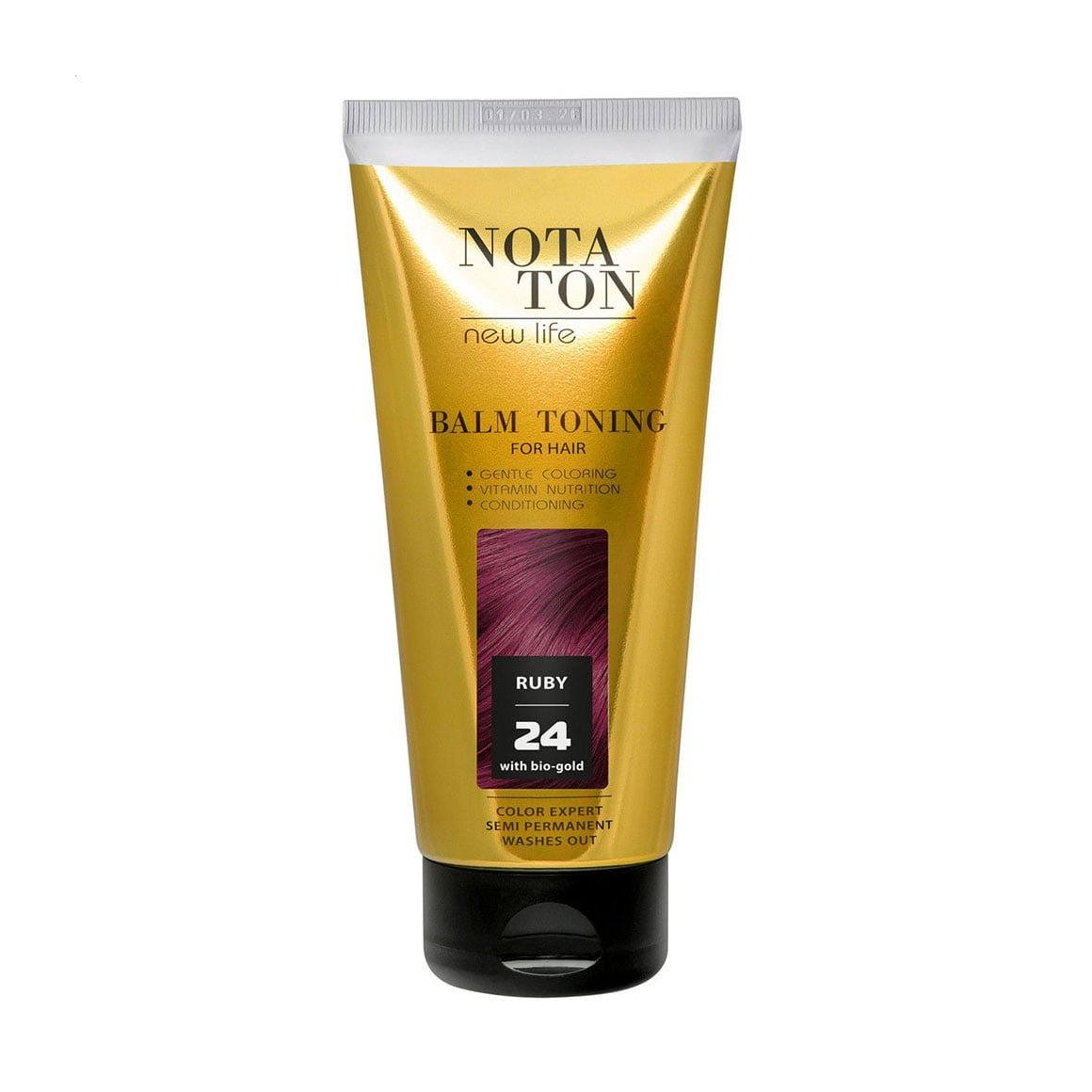 Тонувальний бальзам для волосся Notaton New Life Balm Toning з біо-золотом, 24 Рубін, 150 мл